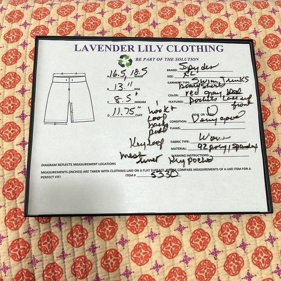 Spyder Swim Trunks Boardshorts Men's XL Red Black Mesh Lining Pockets Inseam 8.5 - Picture 7 of 15